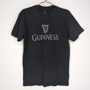 Guinness Logo Women's Black 100% Cotton Crewneck T-Shirt / Tee - Size S - GUC
